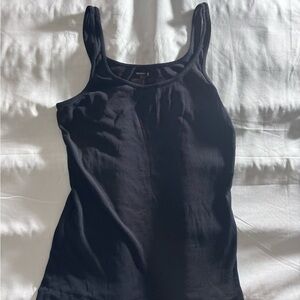 Black Ribbed Tank Top -